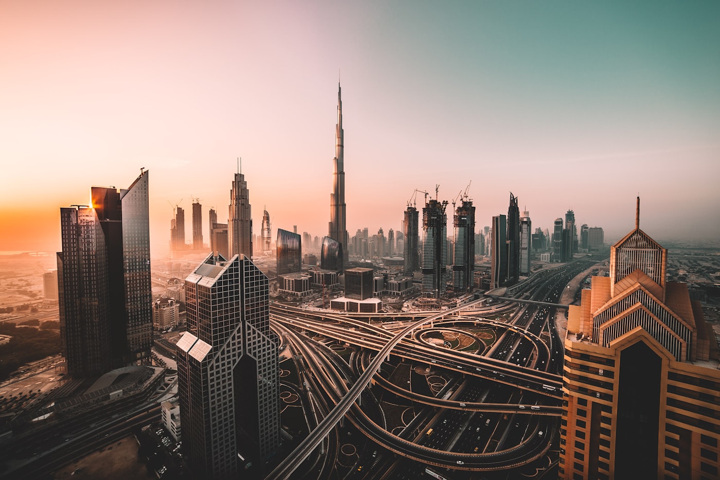 Dubai skyline at dusk